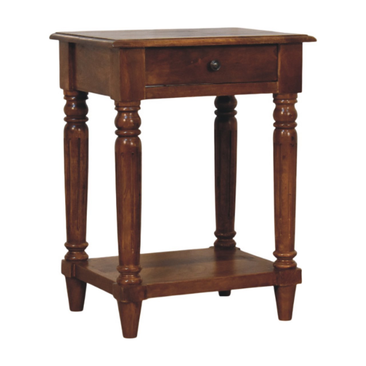 Turned legs Chestnut 1 Drawer Side Table Secondary image