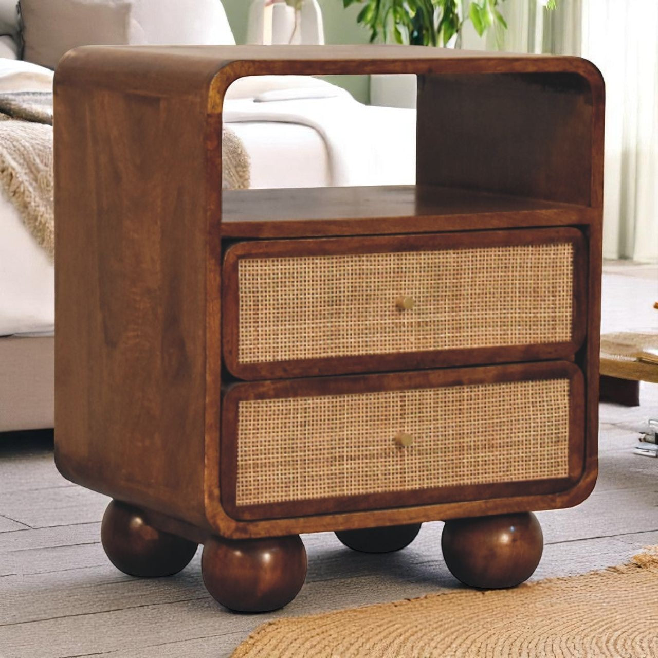 Larissa 2 Drawer Chestnut Nightstand