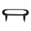 Velvet Mocha Curved Edge Console with Brass Accents