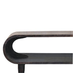 Velvet Mocha Curved Edge Console with Brass Accents