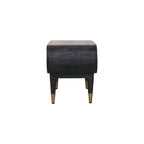 Velvet Mocha Curved Edge Console with Brass Accents