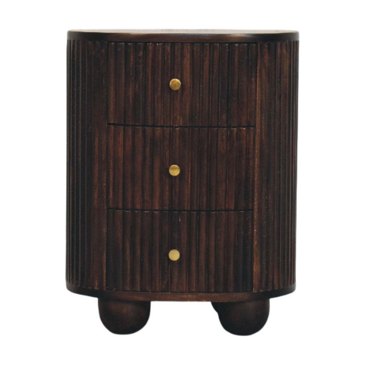Curved Fluted 3-Drawer Drum Chest Main image