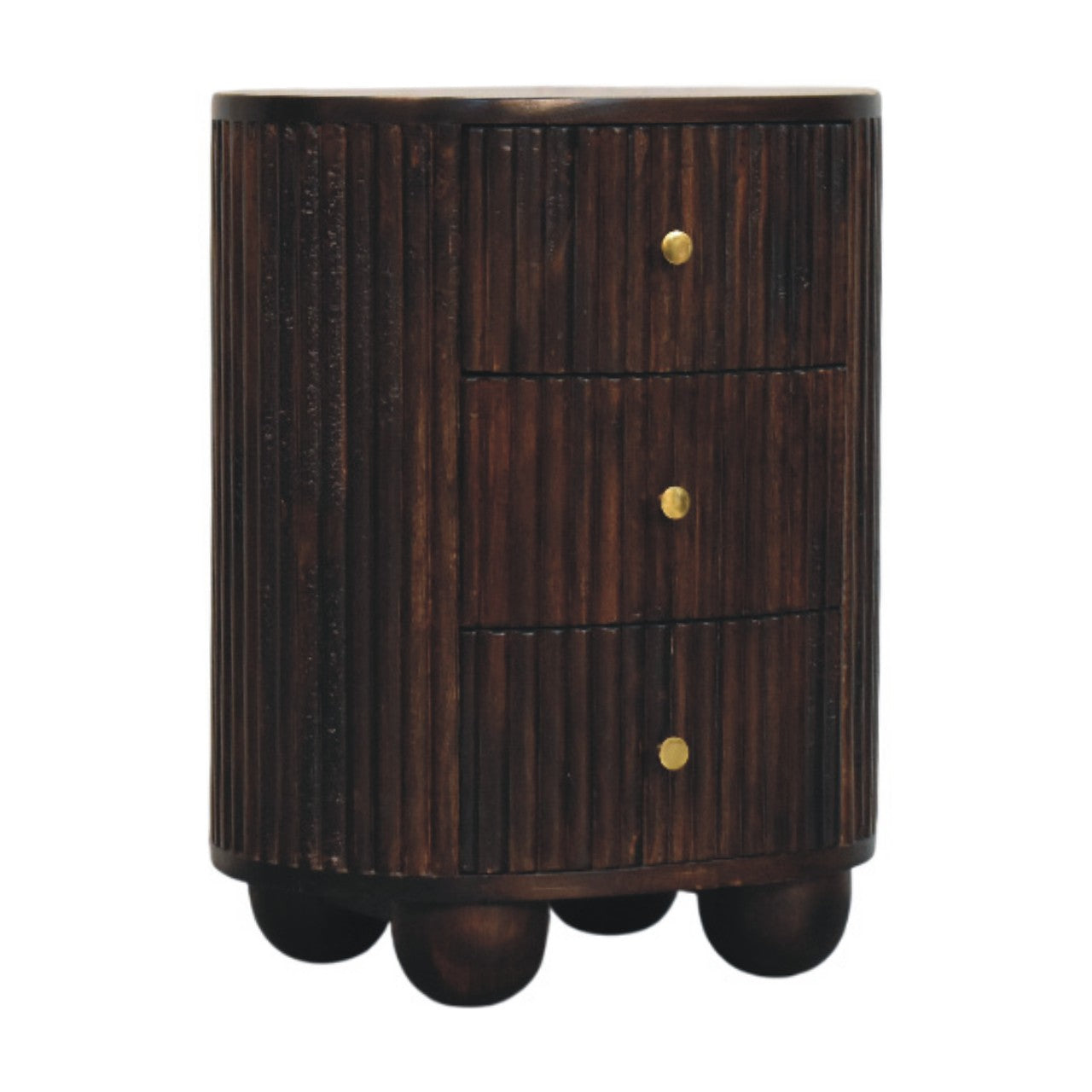 Curved Fluted 3-Drawer Drum Chest Secondary image