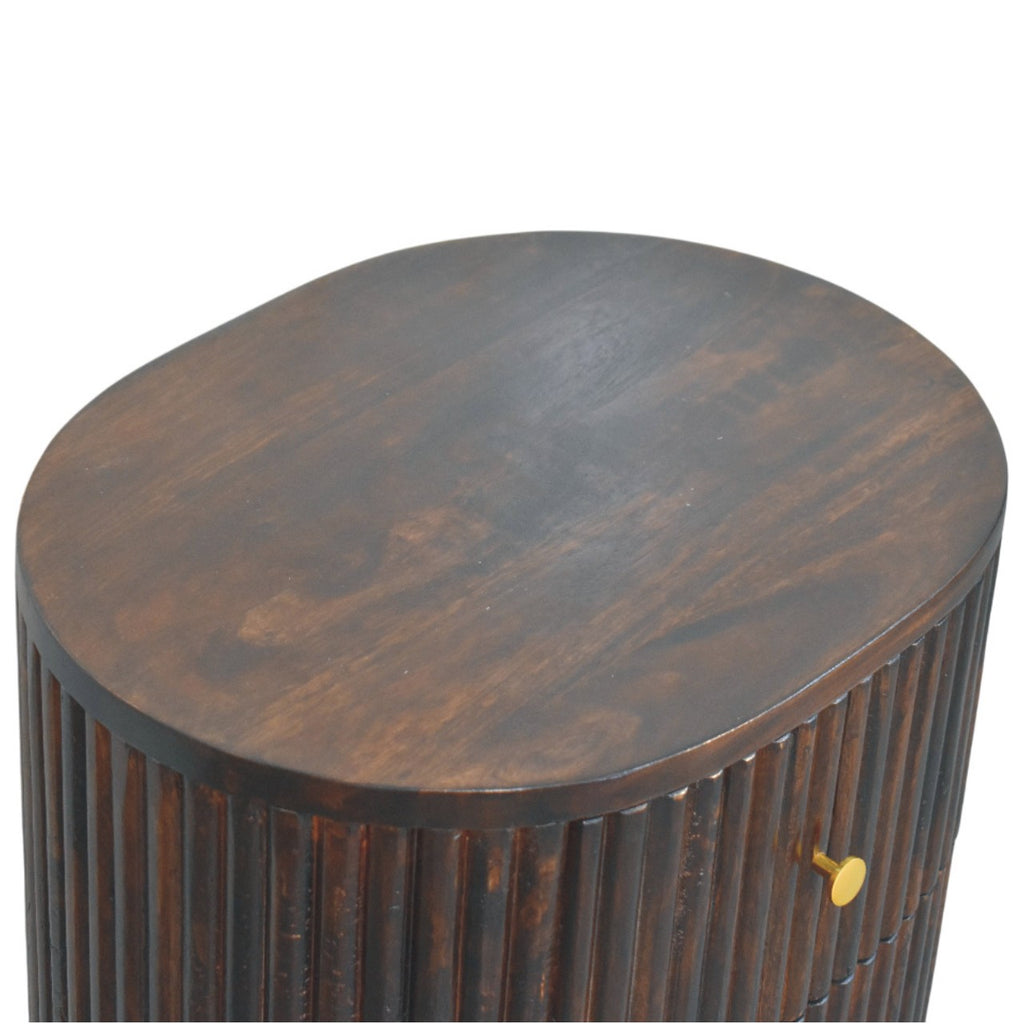 Curved Fluted 3-Drawer Drum Chest