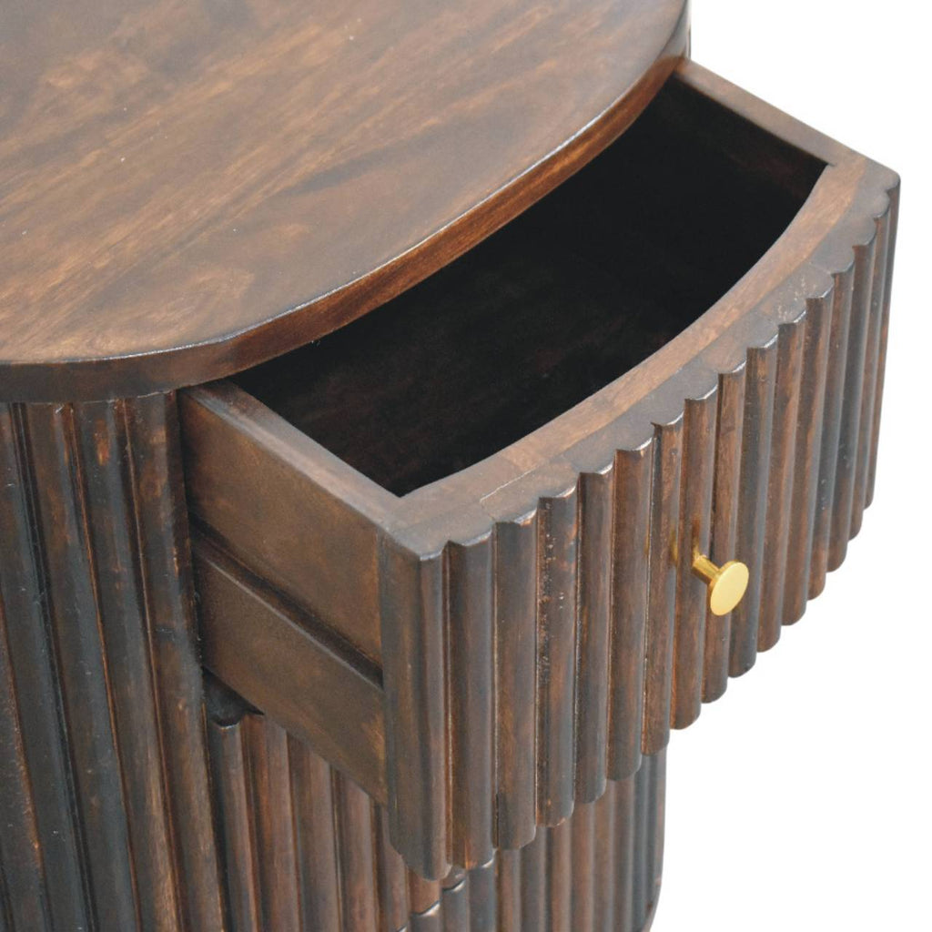 Curved Fluted 3-Drawer Drum Chest