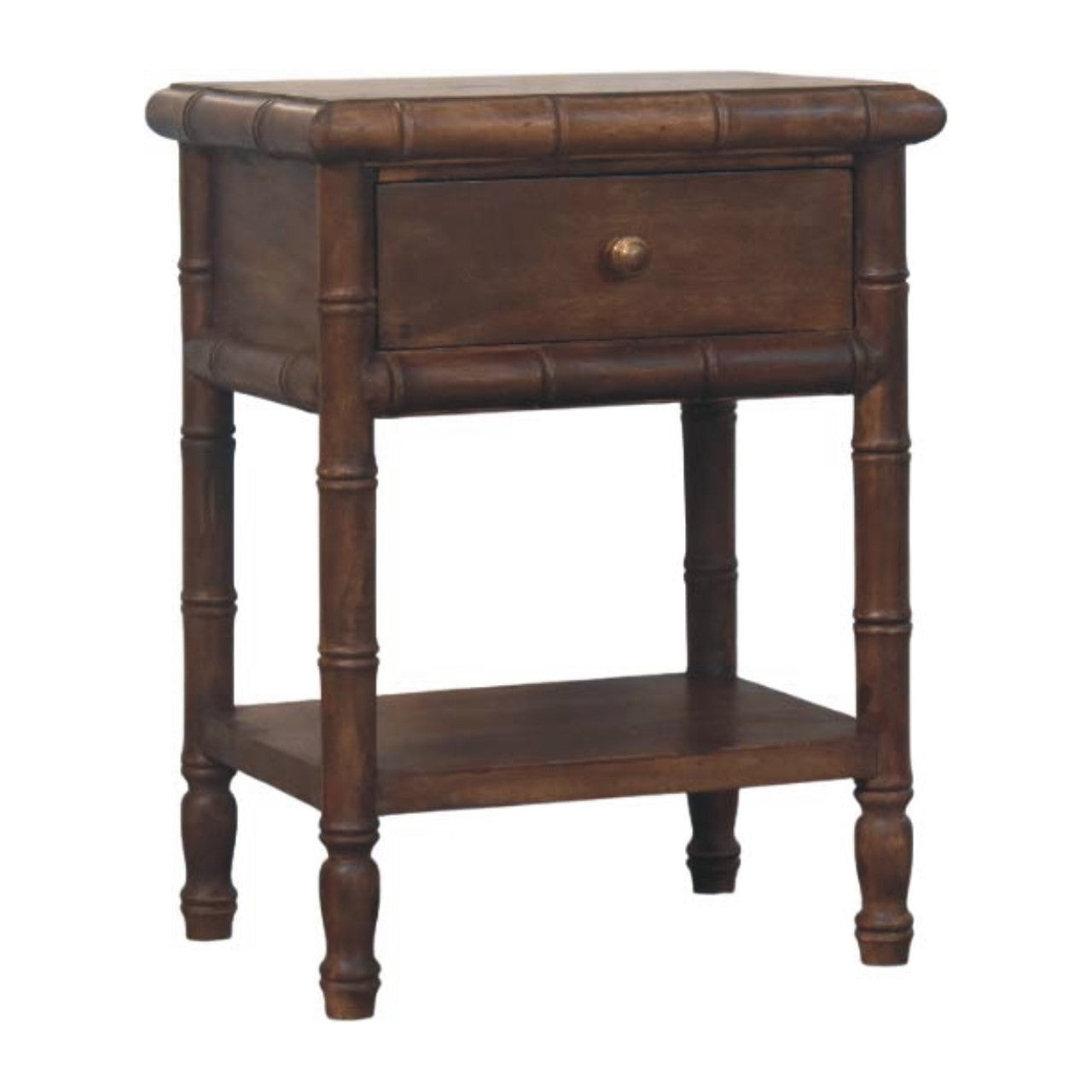 Bamboo Carved Bedside Table Secondary image