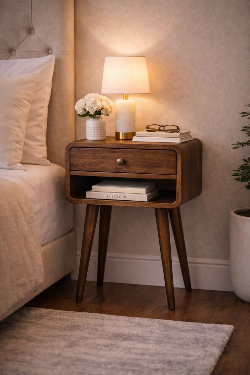 Rounded Open Shelf Bedside