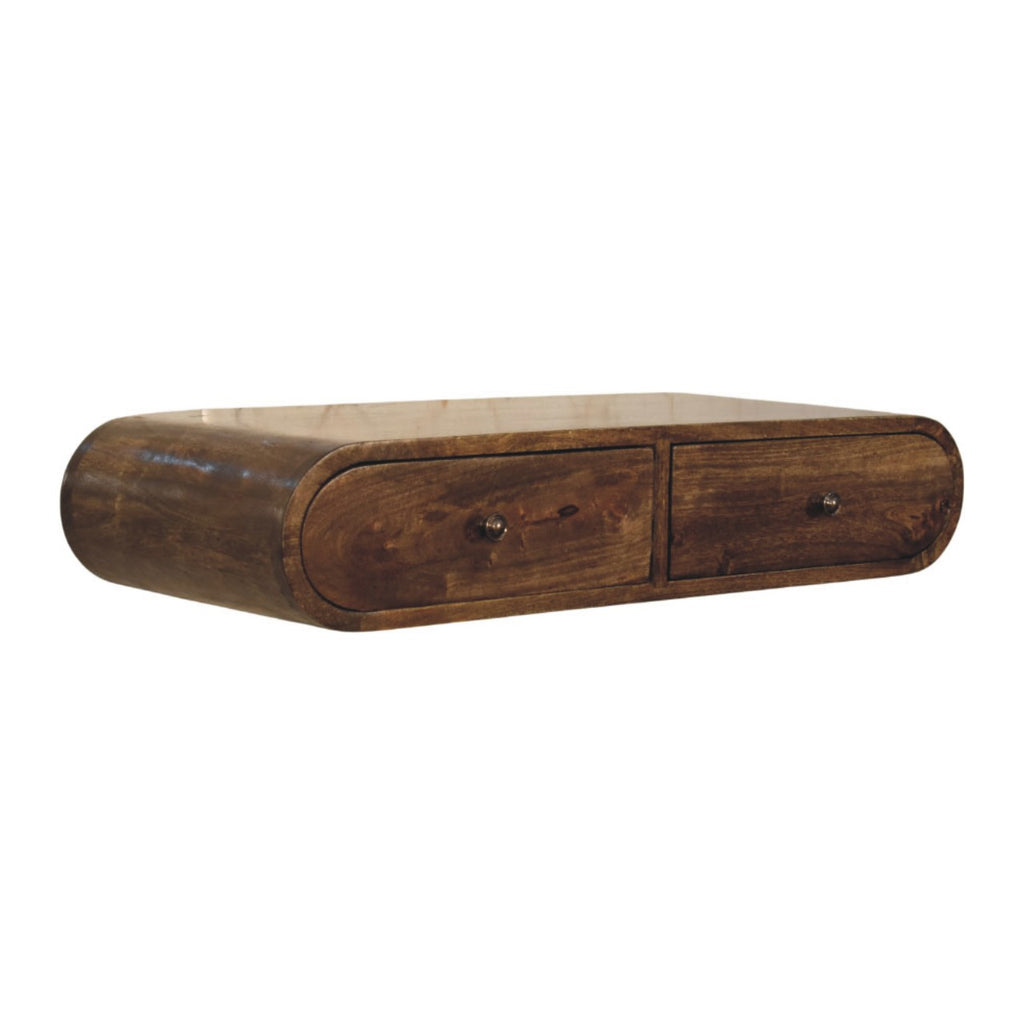 Rounded Wall-Mounted Console with 2 Drawers