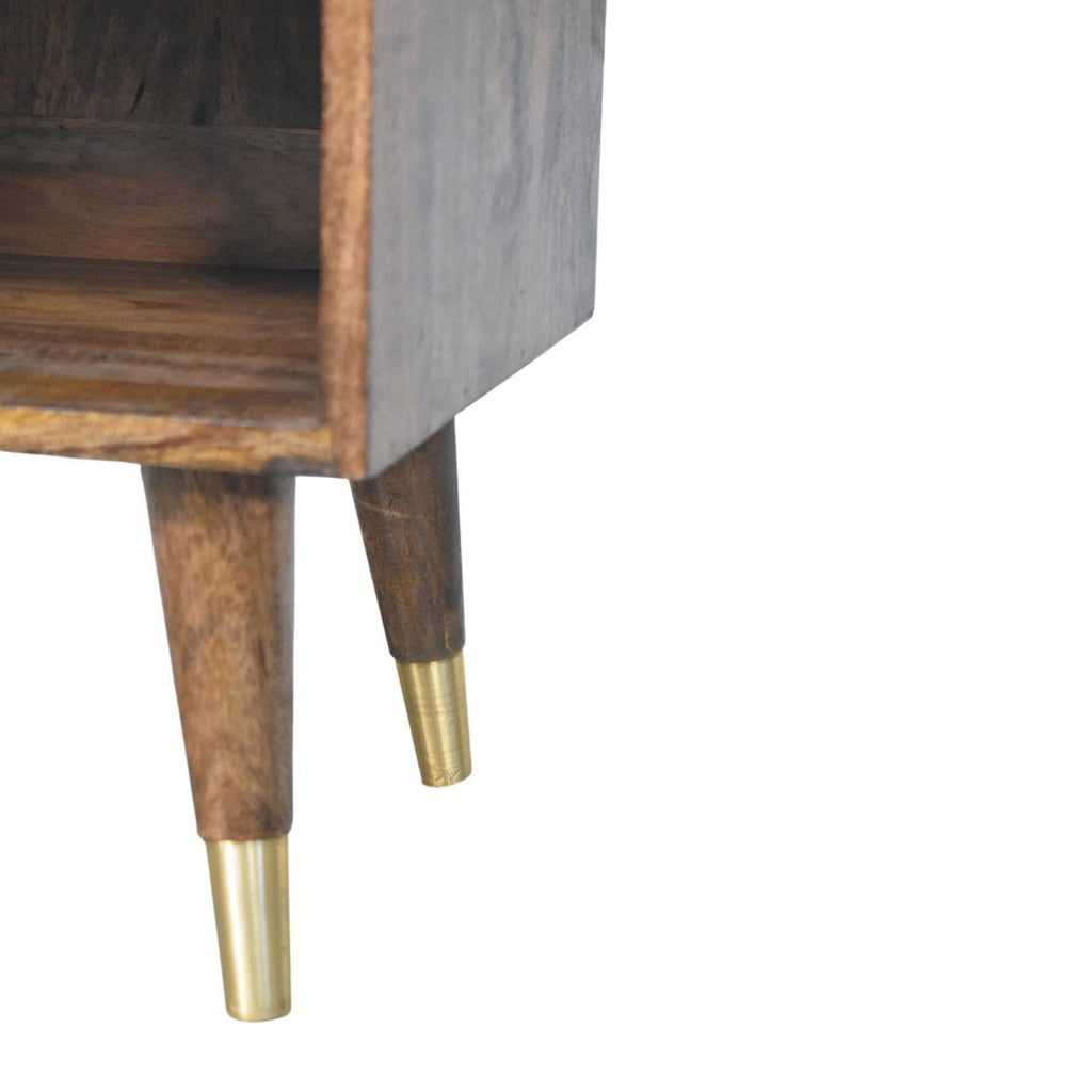 Sunburst Brass Inlay Bedside