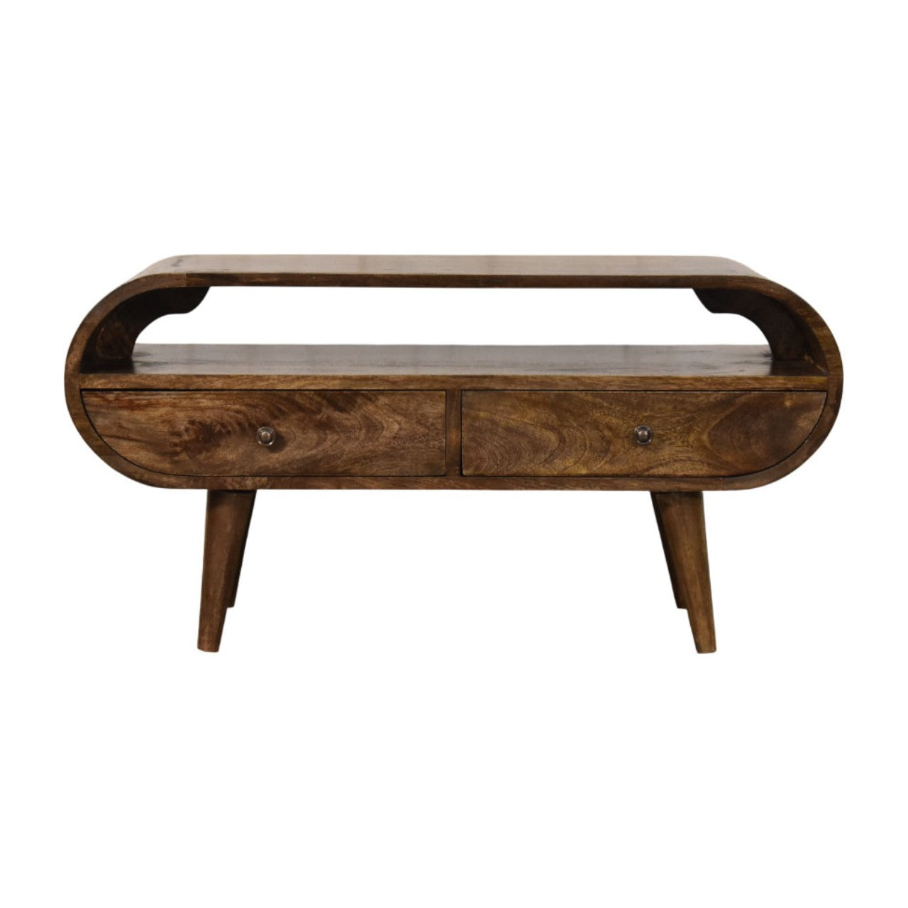 Rounded Edge 2-Drawer Media Unit