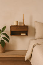 Chestnut Curve Floating Bedside