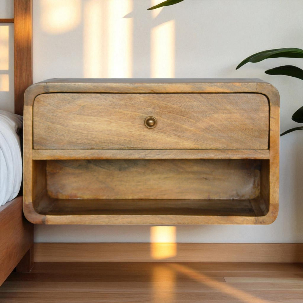 Floating Curve Open Slot Bedside