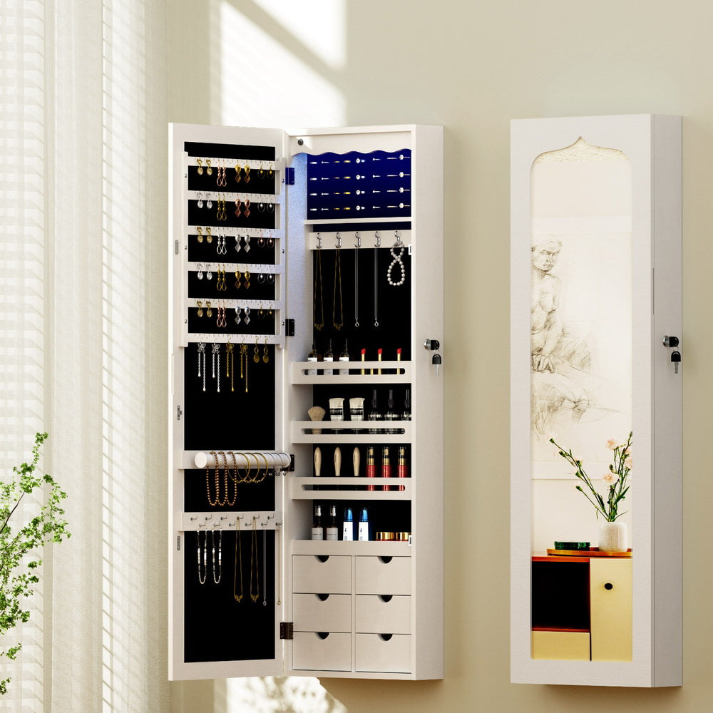 LED Lockable Jewellery Cabinet Mirror Main image