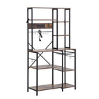 Artiss Kitchen Rack with Power Outlets Hooks 96CMX170CM Microwave Storage Shelf