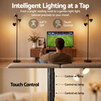 Artiss LED Tree Floor Lamp, 36W Modern Dimmable Standing Lamp with Remote & Touch Control, 4 Color Temperatures, 3 Rotatable LED Light Floor Lamps for Living Room, Bedroom, Office