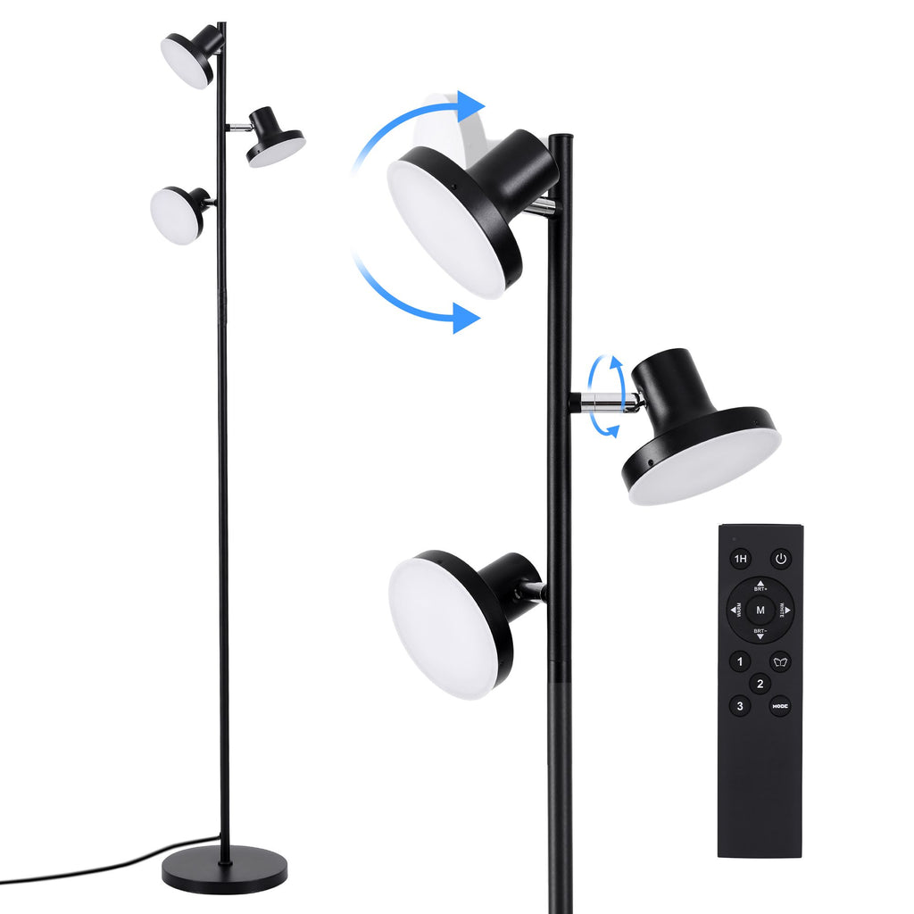 Artiss RGB Floor Lamp LED with 3 Swivel Lights Color Changing Lamp with Remote Stepless Dimmable