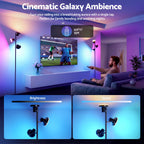 Artiss RGB Floor Lamp LED with 3 Swivel Lights Color Changing Lamp with Remote Stepless Dimmable