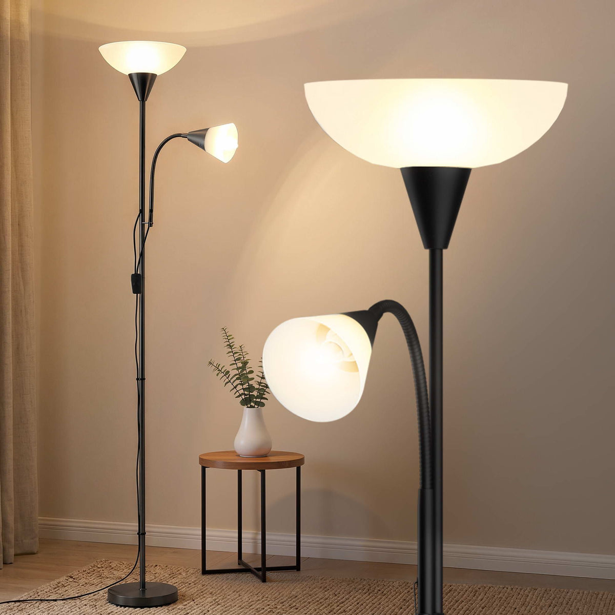 Artiss Floor Lamp Mother and Child Modern Home Living Room Office Reading Black Main image
