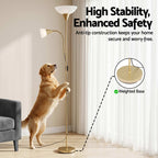 Artiss Gold Floor Lamp with Reading Light | Mother and Child Standing Lamp with 360 Flexible Gooseneck, Individual Switch & Plate Shade, E27 & E14 Bulb (Not Included) Home Living Room Office Reading