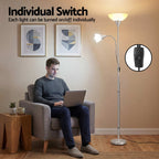Artiss Floor Lamp Mother and Child Modern Home Living Room Office Reading Silver