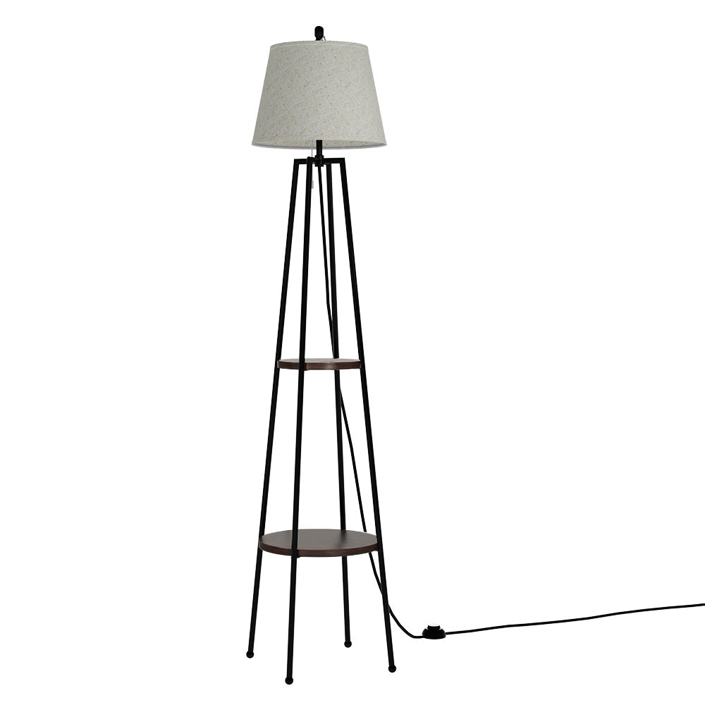 Artiss Floor Lamp 2 Tier Shelf Storage LED Light Stand Home Living Room Upright Main image