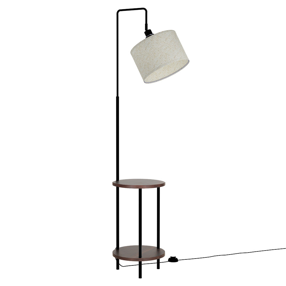 Artiss Floor Lamp 2 Tier Shelf Storage LED Light Stand Home Room Adjustable Head Main image
