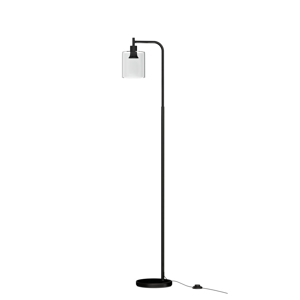 Artiss Floor Lamp Light Stand Modern Home Living Room Office Reading Glass Shade Black Main image