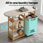 Artiss Laundry Basket Hamper with Ironing Board Bamboo