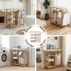 Artiss Laundry Basket Hamper with Ironing Board Bamboo