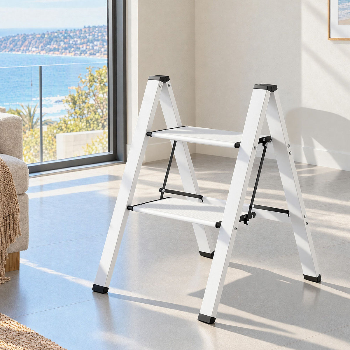 Giantz 2 Step Ladder Multi-Purpose Folding Aluminium Light Weight Platform Main image
