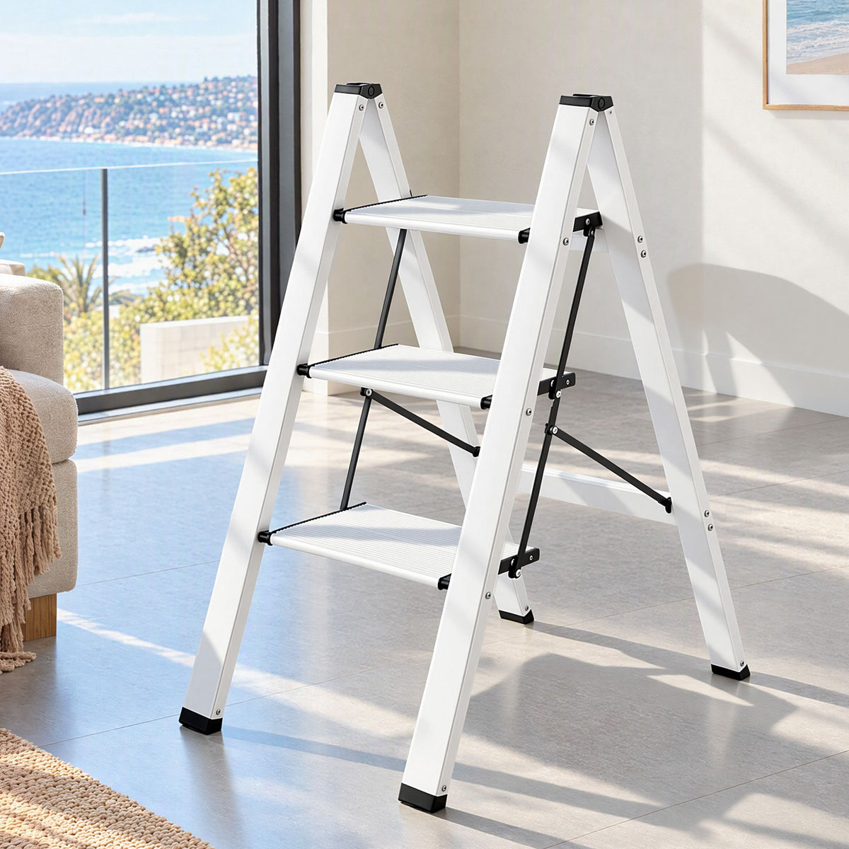 Giantz 3 Step Ladder Multi-Purpose Folding Aluminium Light Weight Platform Main image