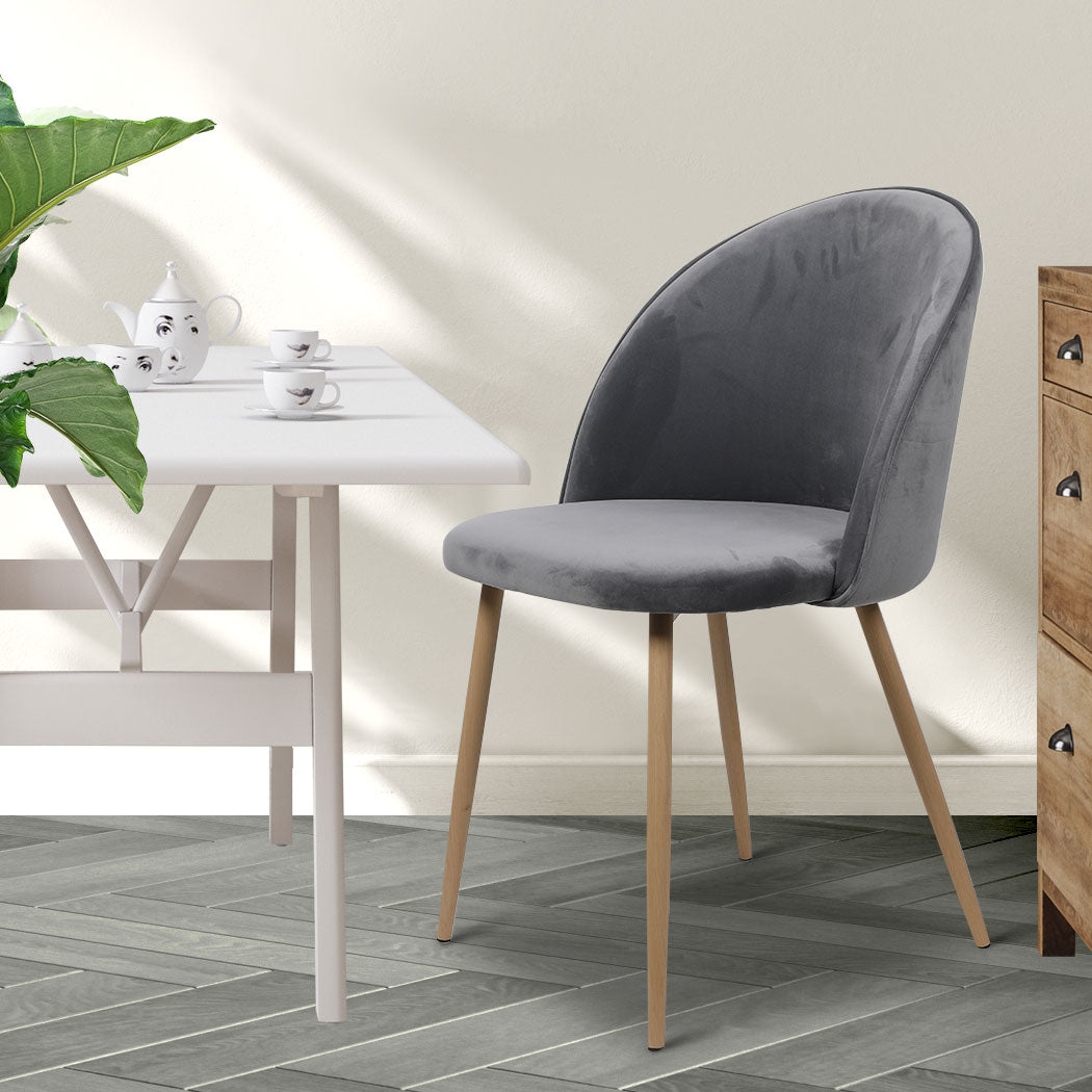 Levede 4x Dining Chairs Seat French Grey-2006732720729886726