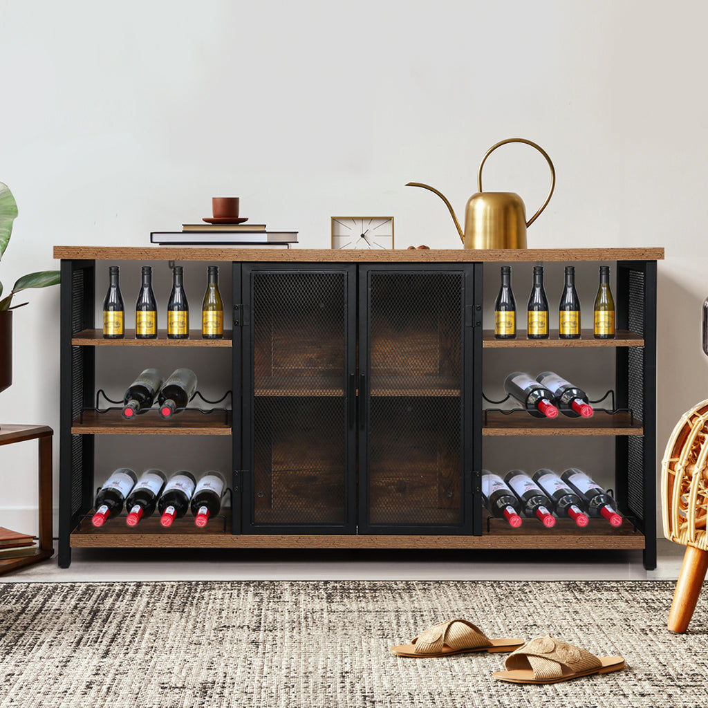 Levede Bar Cabinet Buffet Sideboard Walnut-2018816921222385670
