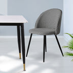 Levede 2x Dining Chairs Kitchen Cafe Black and White-2029387285673414662