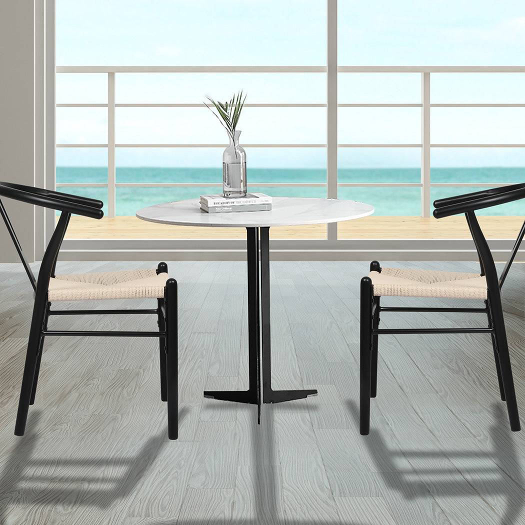 Levede 4x Dining Chairs Wooden Hans Black-2018816917736919046