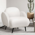 Levede Sofa Chair Fleece Upholstered Single White-2006732843727851526