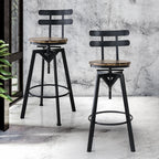 Levede 2x Bar Stool Industrial Adjustable-2006732717995200520