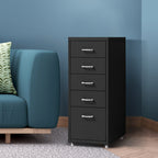 Levede 5 Drawer Office Cabinet Drawers Black-2018816806168432646