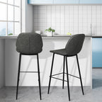 Levede 2x Bar Stool Barstools Counter Grey-2006733275812466695