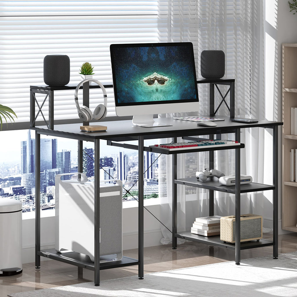 Levede Office Gaming Computer Desk Black-2029387250516758535