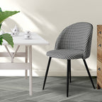 Levede 2x Dining Chairs Kitchen Cafe Black and White-2029387285673414663