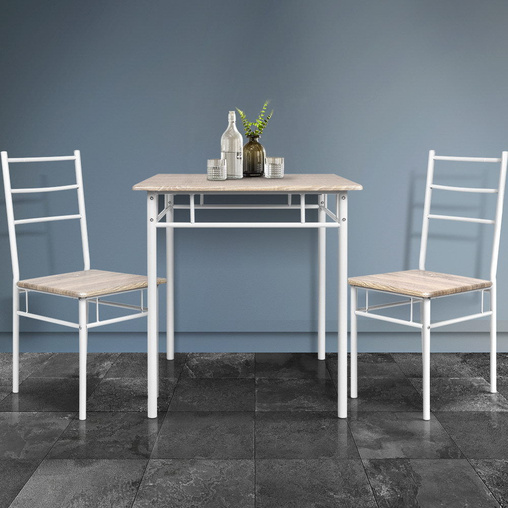 Machal Dining Table And Chairs (3-piece set) - Oak & White Secondary image
