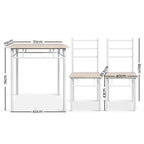 Artiss Dining Table And Chairs Set fo 3 Oak