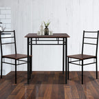 Artiss Dining Table And Chairs Set fo 3 Walnut