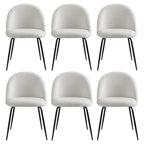 Artiss Dining Chairs Set of 6 Sherpa Boucle White
