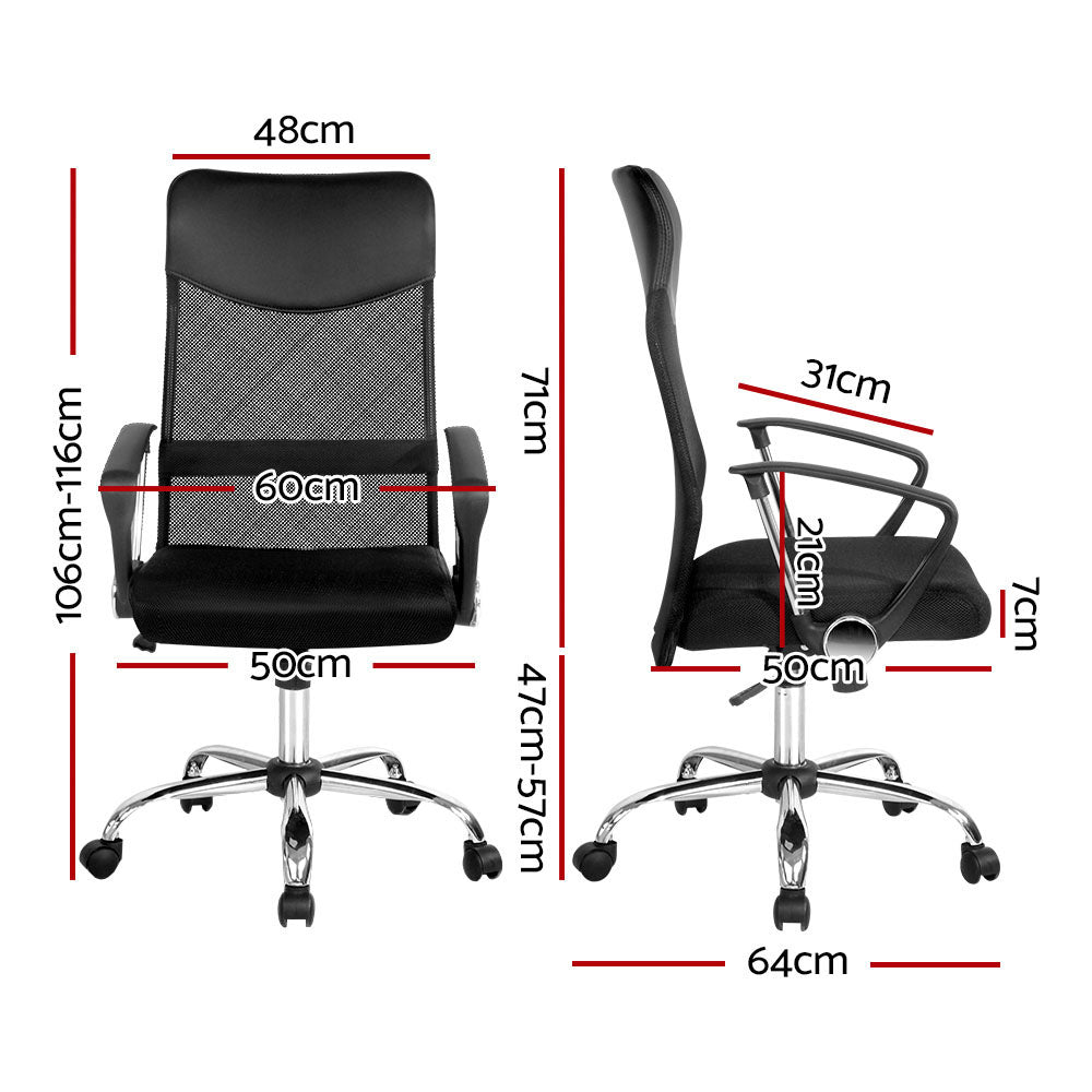 High Back Mesh-backed Office Chair - Black Secondary image