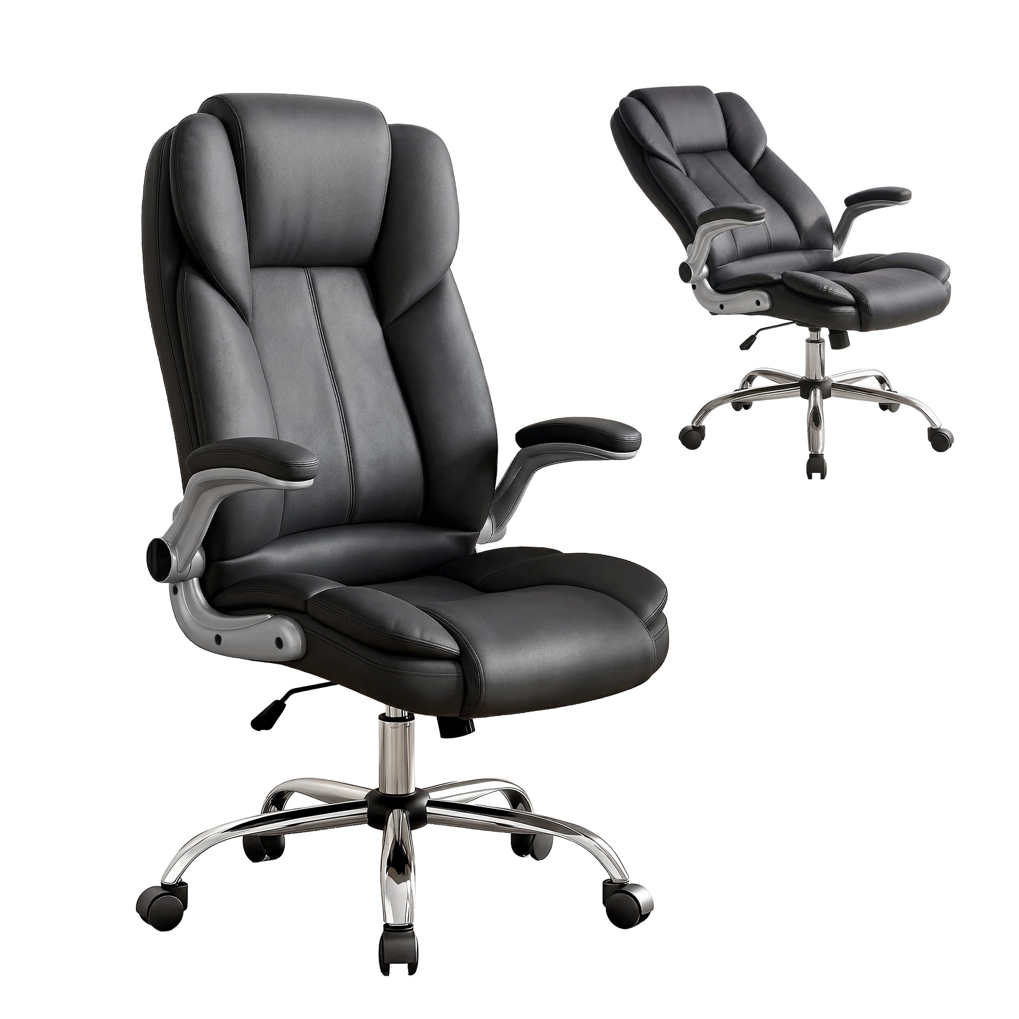 Leather Executive Tiltable Office Chair - Black Main image