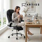 Artiss Executive Office Chair Leather Tilt Black
