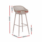 Gardeon 4-Piece Outdoor Bar Stools Plastic Metal Dining Chair Furniture Coffee