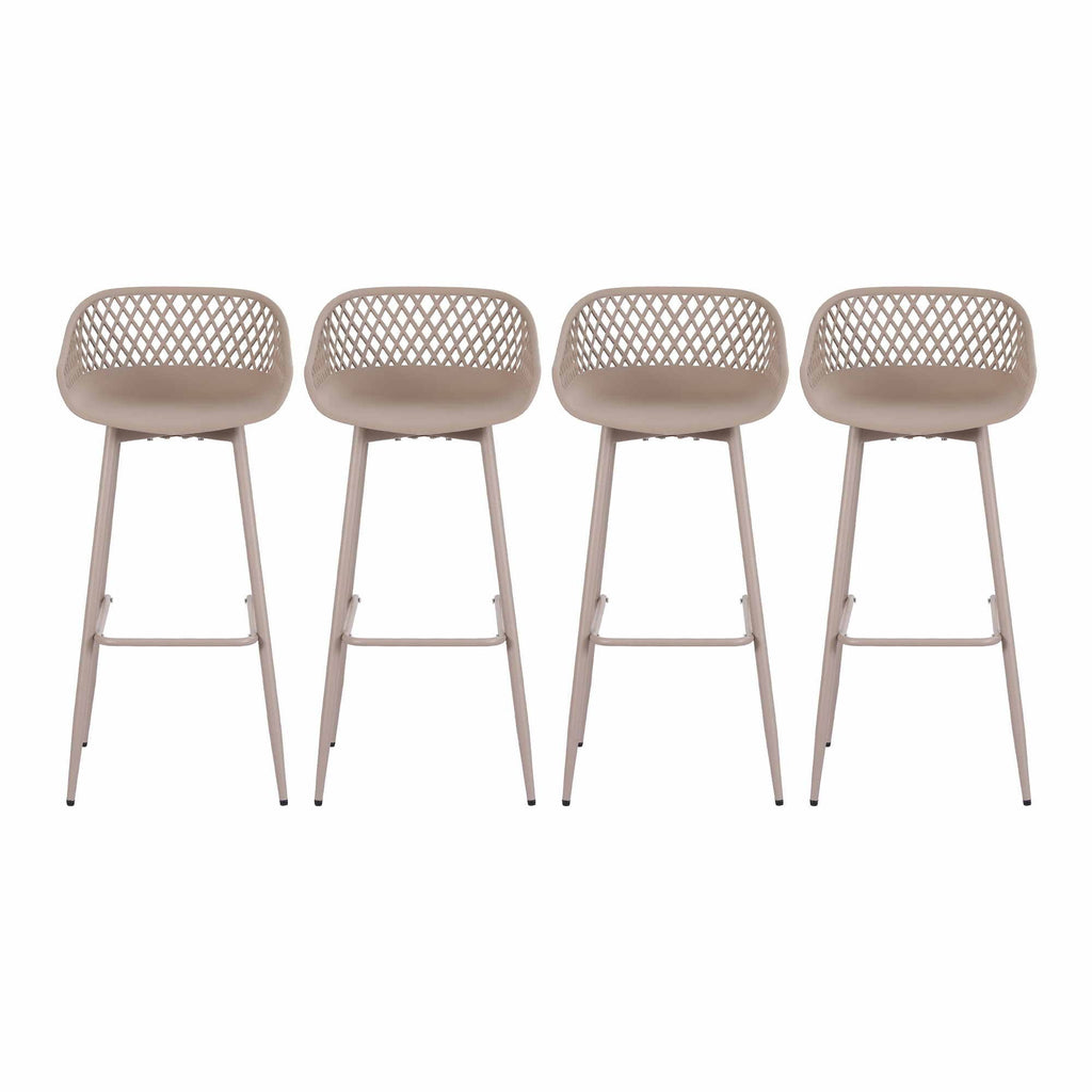 Gardeon 4-Piece Outdoor Bar Stools Plastic Metal Dining Chair Furniture Coffee